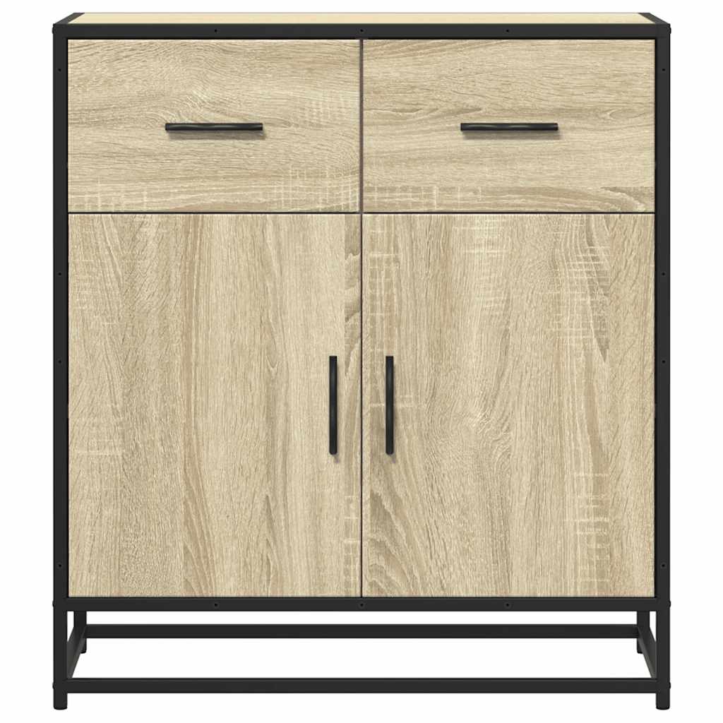 Sideboard Sonoma Oak 68x35x76 cm Engineered Wood and Metal