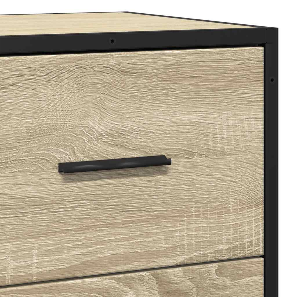 Sideboard Sonoma Oak 68x35x76 cm Engineered Wood and Metal