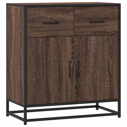 Sideboard Brown Oak 68x35x76 cm Engineered Wood and Metal