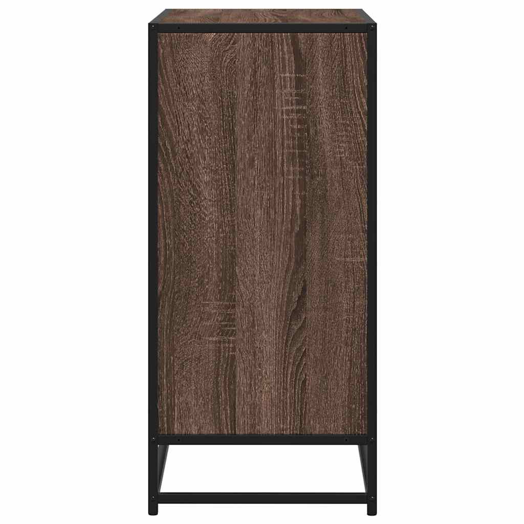 Sideboard Brown Oak 68x35x76 cm Engineered Wood and Metal