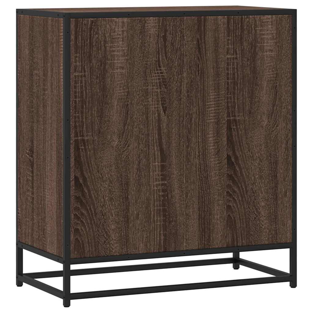 Sideboard Brown Oak 68x35x76 cm Engineered Wood and Metal