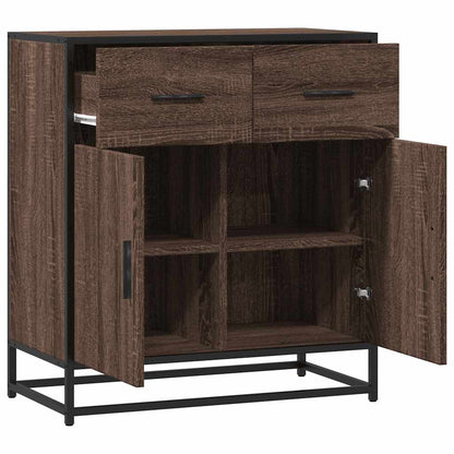 Sideboard Brown Oak 68x35x76 cm Engineered Wood and Metal