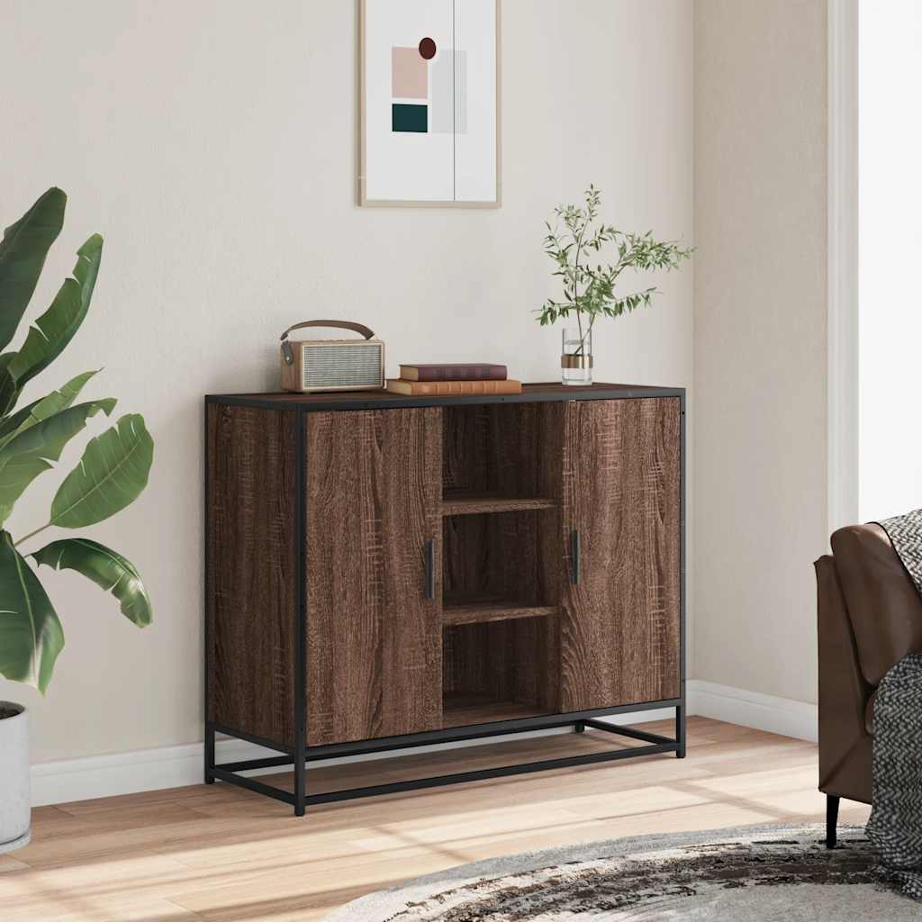 Sideboard Brown Oak 92x35x76 cm Engineered Wood