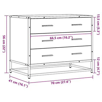 Drawer Cabinet Sonoma Oak 70x41x56 cm Engineered Wood