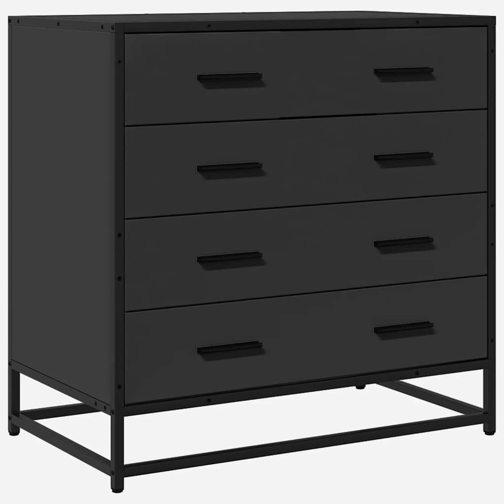 Drawer Cabinet Black 70x41x70 cm Engineered Wood