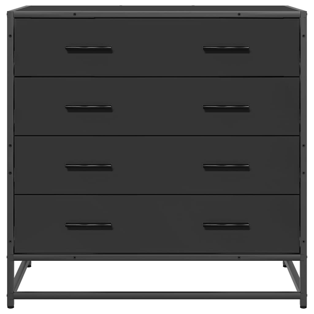 Drawer Cabinet Black 70x41x70 cm Engineered Wood