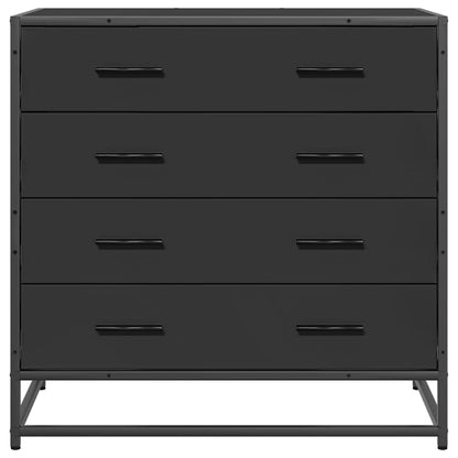 Drawer Cabinet Black 70x41x70 cm Engineered Wood