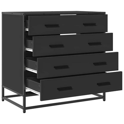 Drawer Cabinet Black 70x41x70 cm Engineered Wood