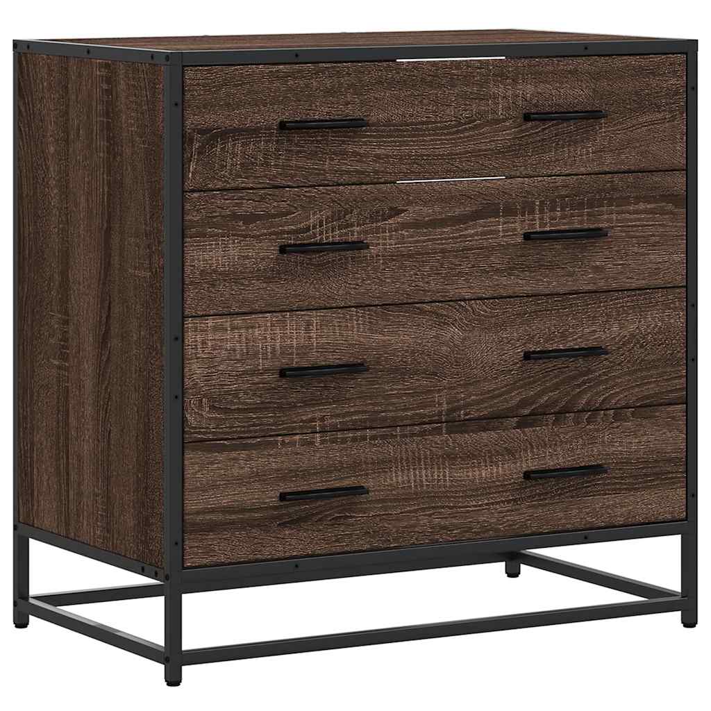 Drawer Cabinet Brown Oak 70x41x70 cm Engineered Wood