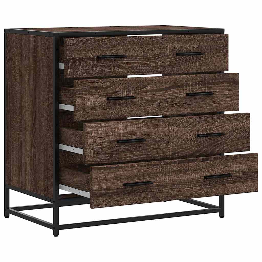 Drawer Cabinet Brown Oak 70x41x70 cm Engineered Wood