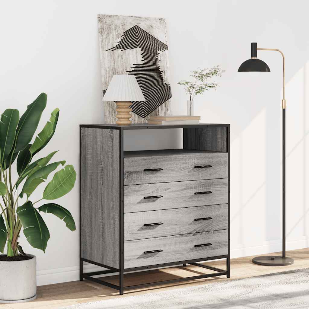 Drawer Cabinet Grey Sonoma 70x41x70 cm Engineered Wood