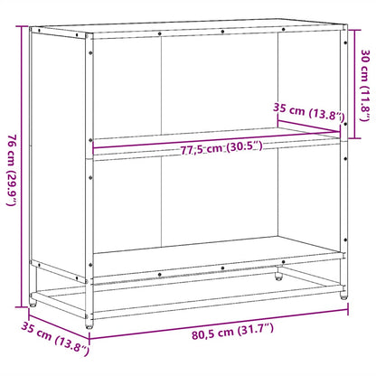 Book Cabinet Smoked Oak 80x35x76 cm Engineered Wood