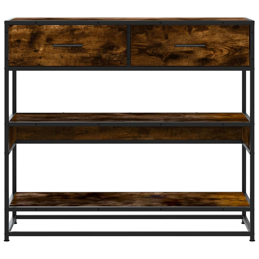 Console Table Smoked Oak 90x35x80 cm Engineered Wood