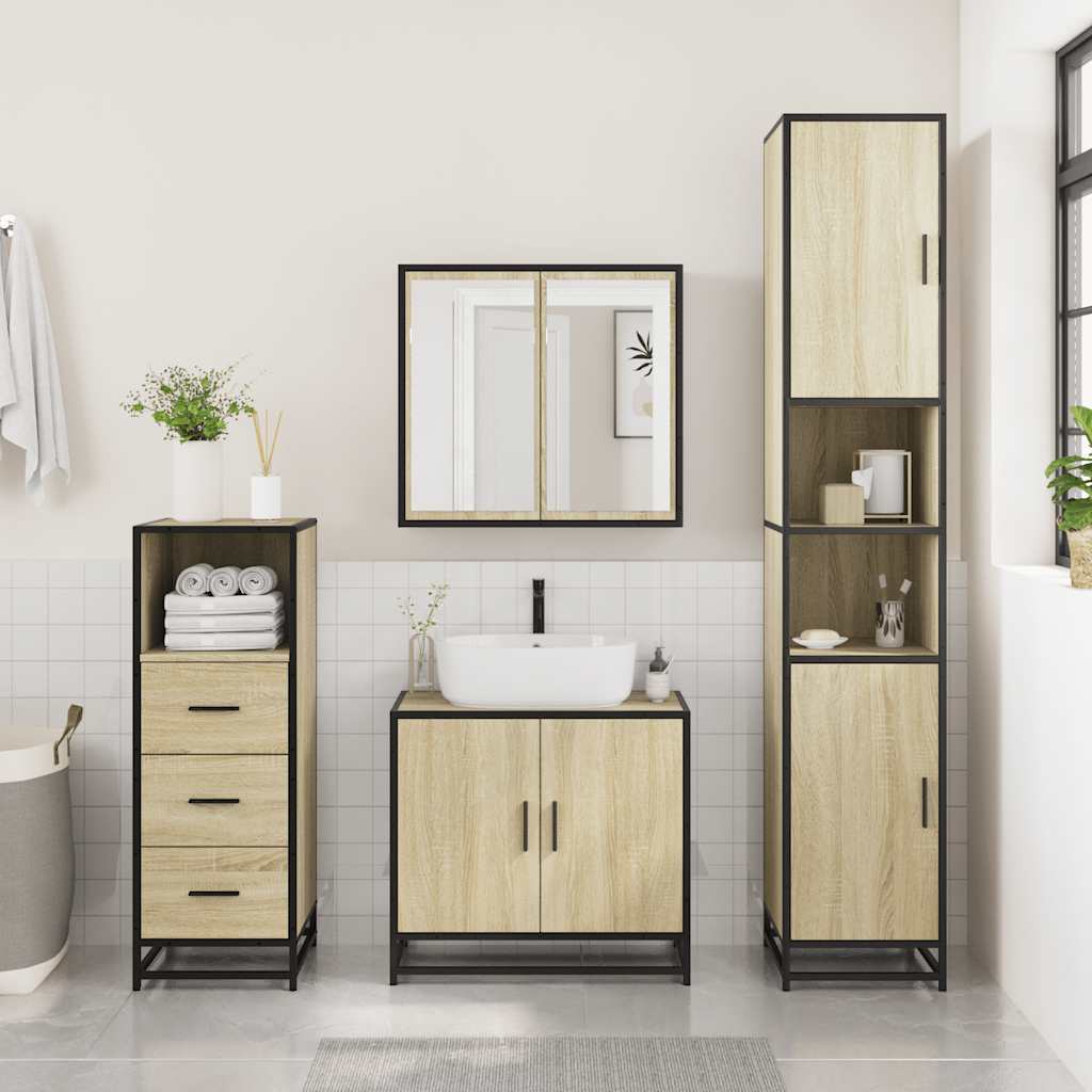 Bathroom Cabinet Sonoma Oak 35x37.5x100 cm Engineered Wood