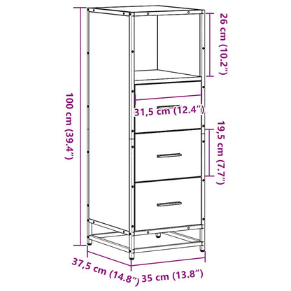 Bathroom Cabinet Sonoma Oak 35x37.5x100 cm Engineered Wood