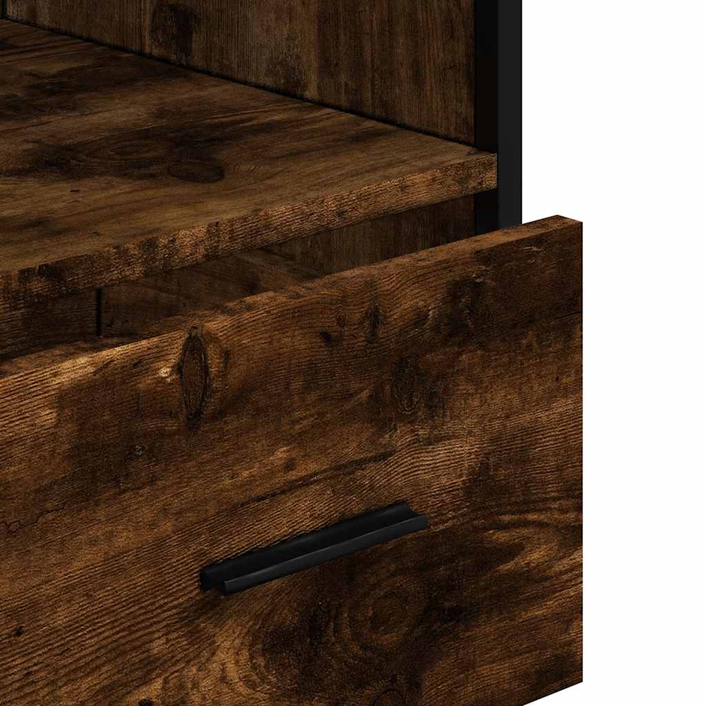 Bathroom Cabinet Smoked Oak 35x37.5x100 cm Engineered Wood