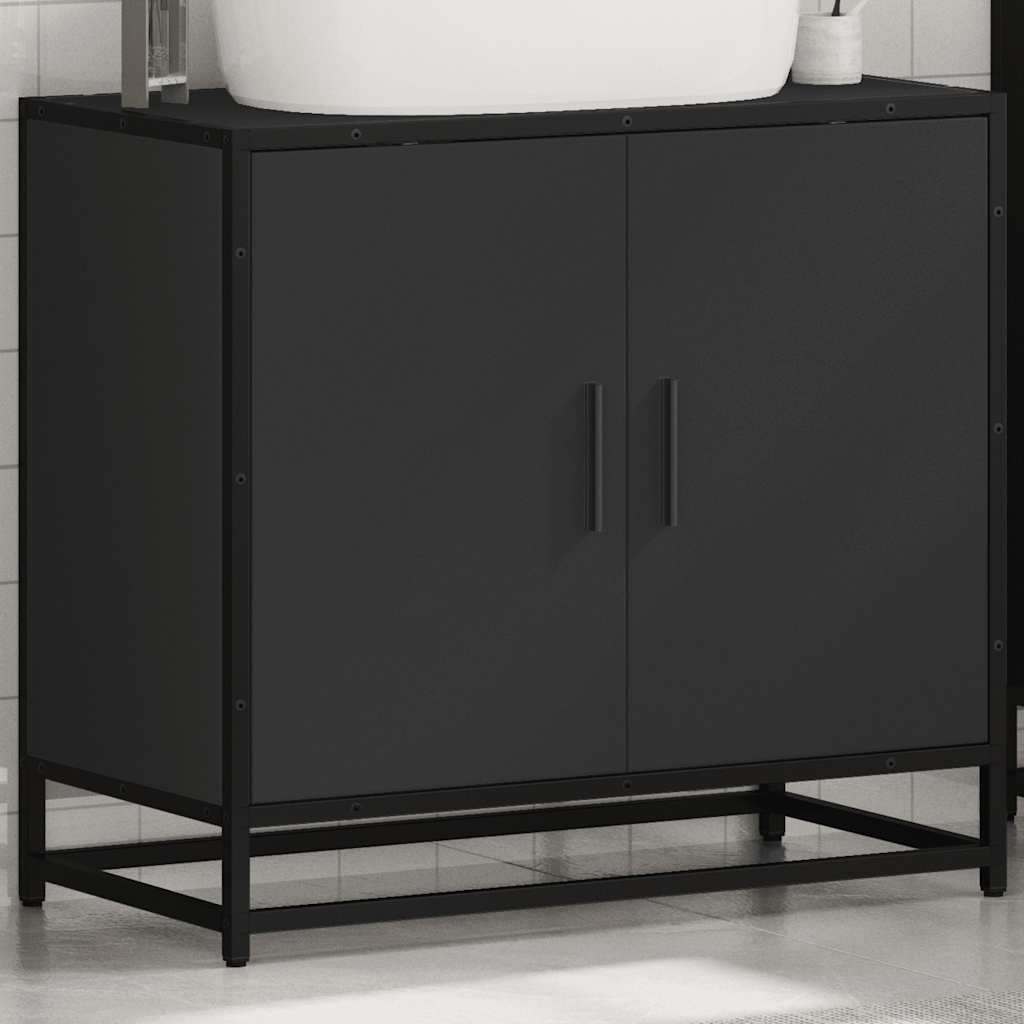 Bathroom Sink Cabinet Black 65x33x60 cm Engineered Wood