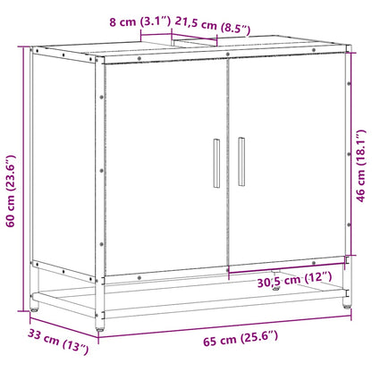 Bathroom Sink Cabinet Black 65x33x60 cm Engineered Wood