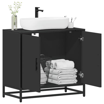 Bathroom Sink Cabinet Black 65x33x60 cm Engineered Wood