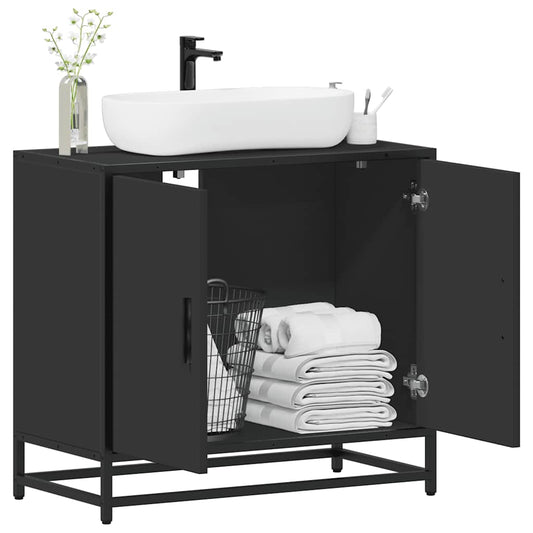 Bathroom Sink Cabinet Black 65x33x60 cm Engineered Wood