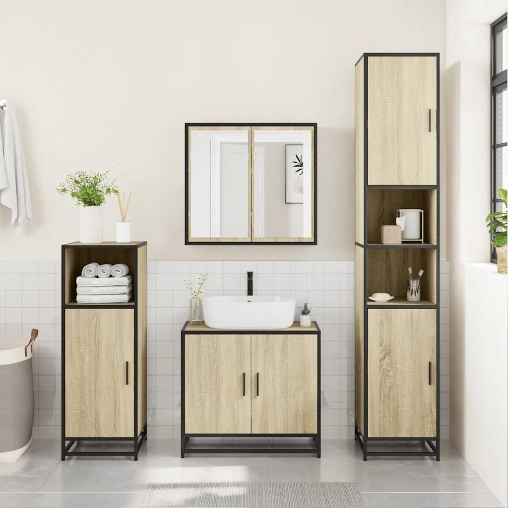 Bathroom Sink Cabinet Sonoma Oak 65x33x60 cm Engineered Wood