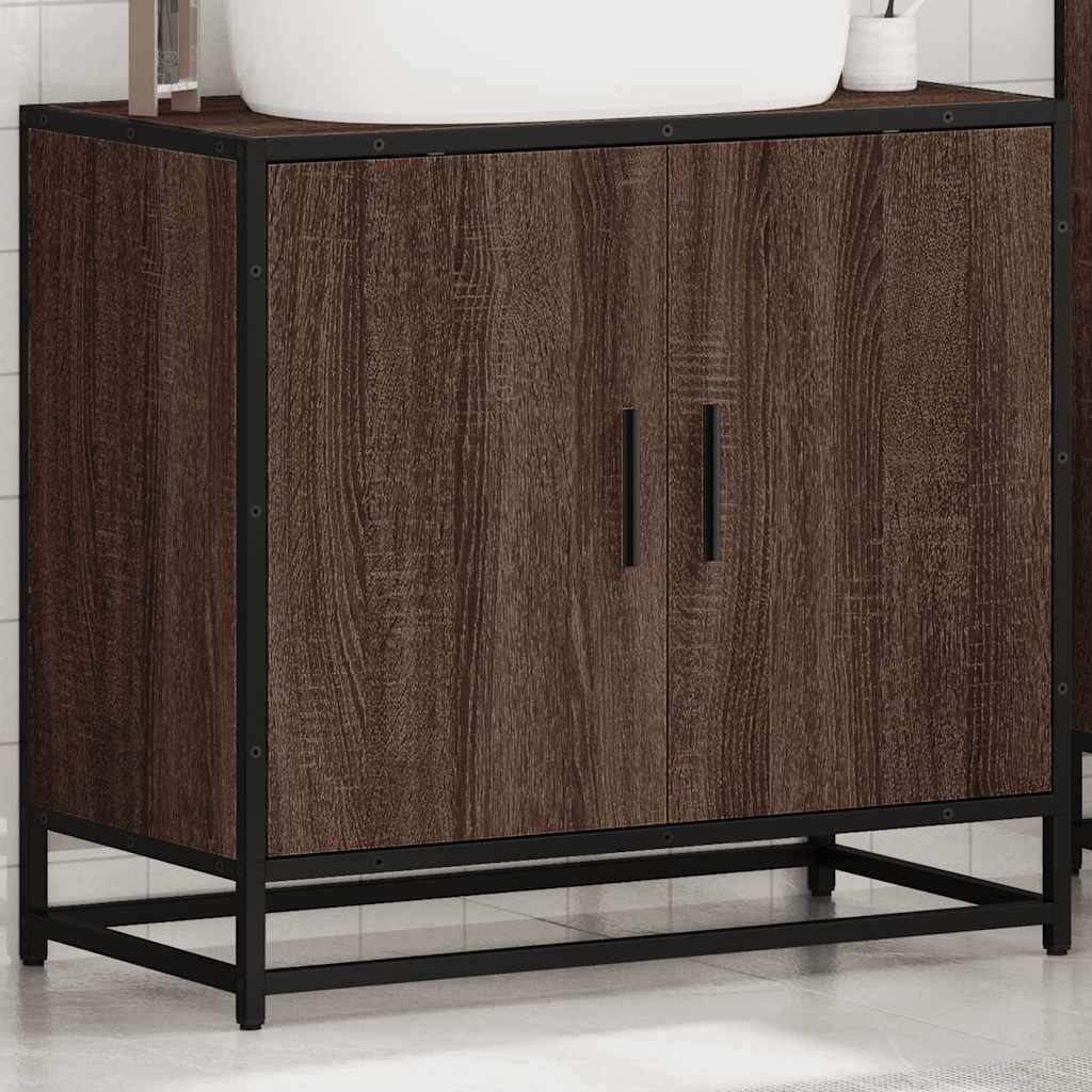 Bathroom Sink Cabinet Brown Oak 65x33x60 cm Engineered Wood