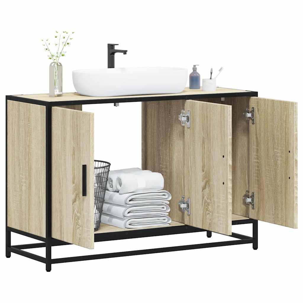 Bathroom Sink Cabinet Sonoma Oak 90x33x60 cm Engineered Wood