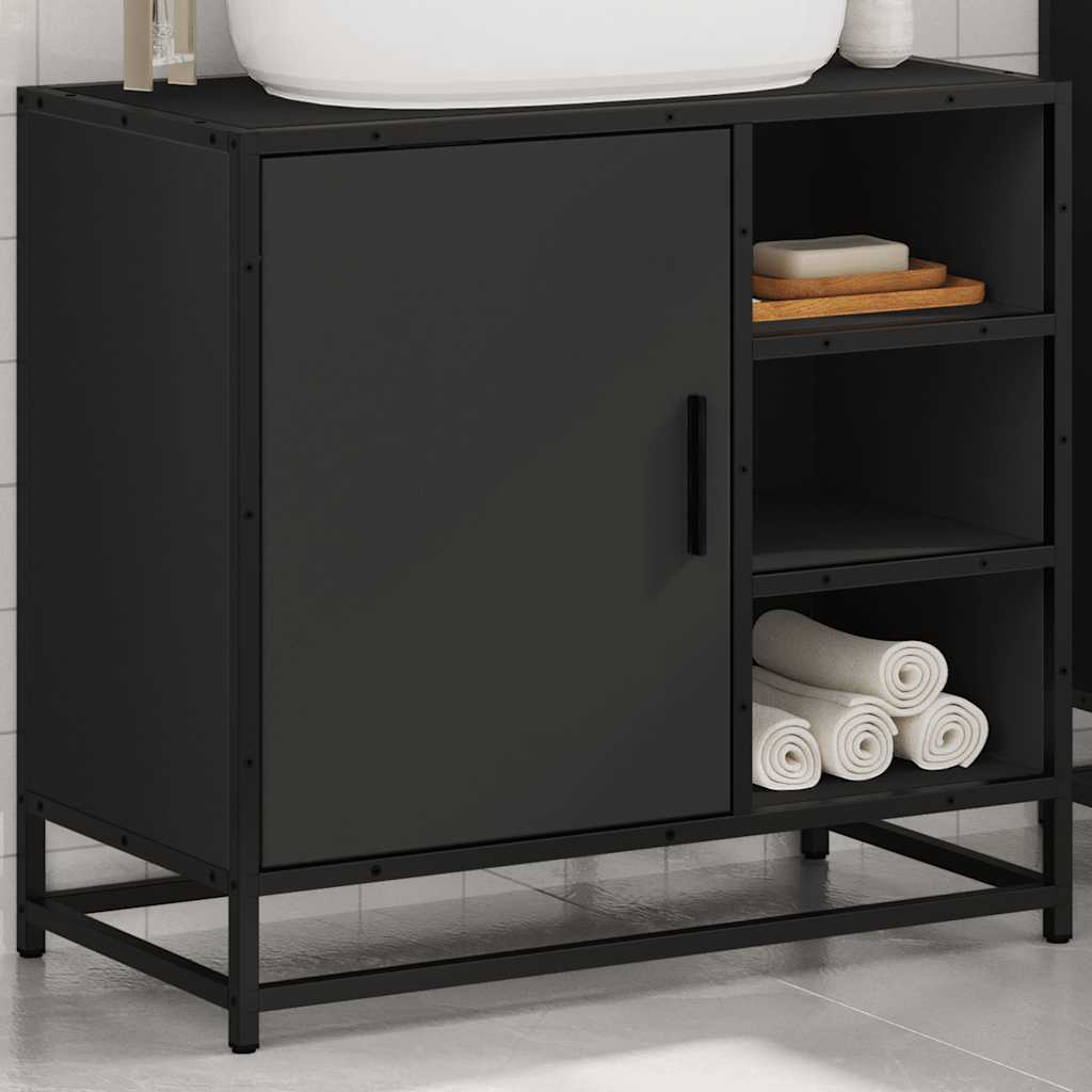 Bathroom Sink Cabinet Black 65x33x60 cm Engineered Wood