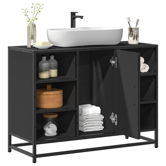 Bathroom Sink Cabinet Black 80x33x60 cm Engineered Wood