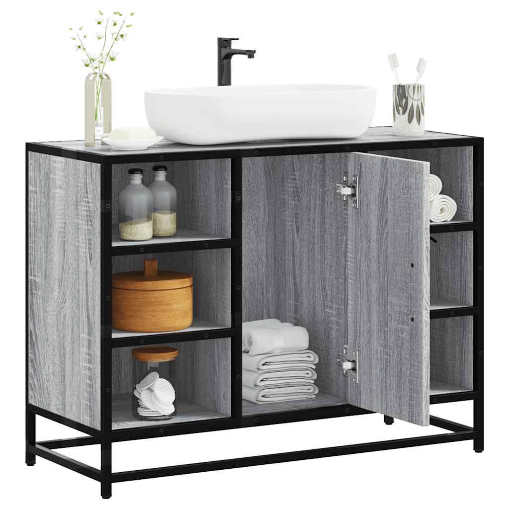 Bathroom Sink Cabinet Grey Sonoma 80x33x60 cm Engineered Wood