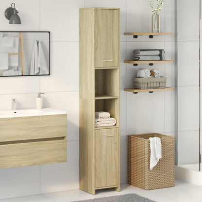 Bathroom Cabinet Sonoma Oak 30x30x183.5 cm Engineered Wood