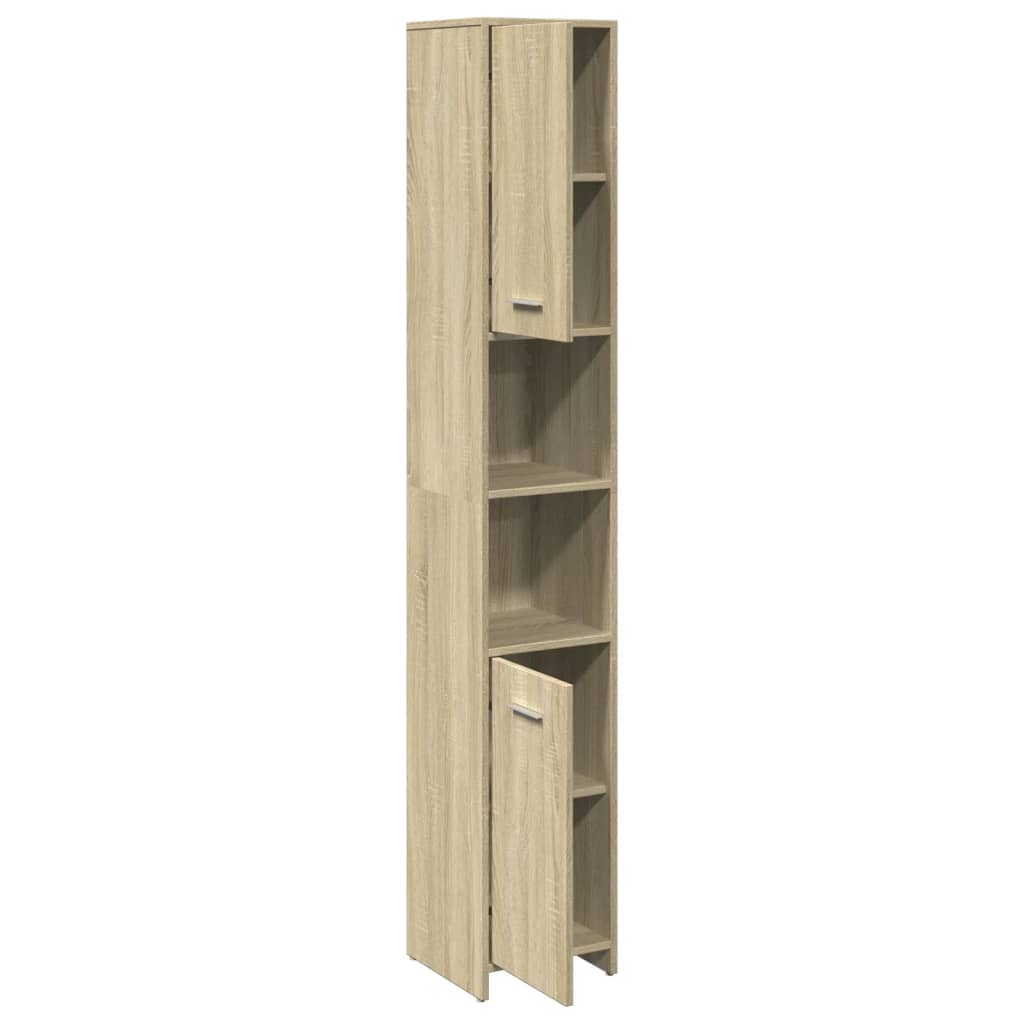 Bathroom Cabinet Sonoma Oak 30x30x183.5 cm Engineered Wood