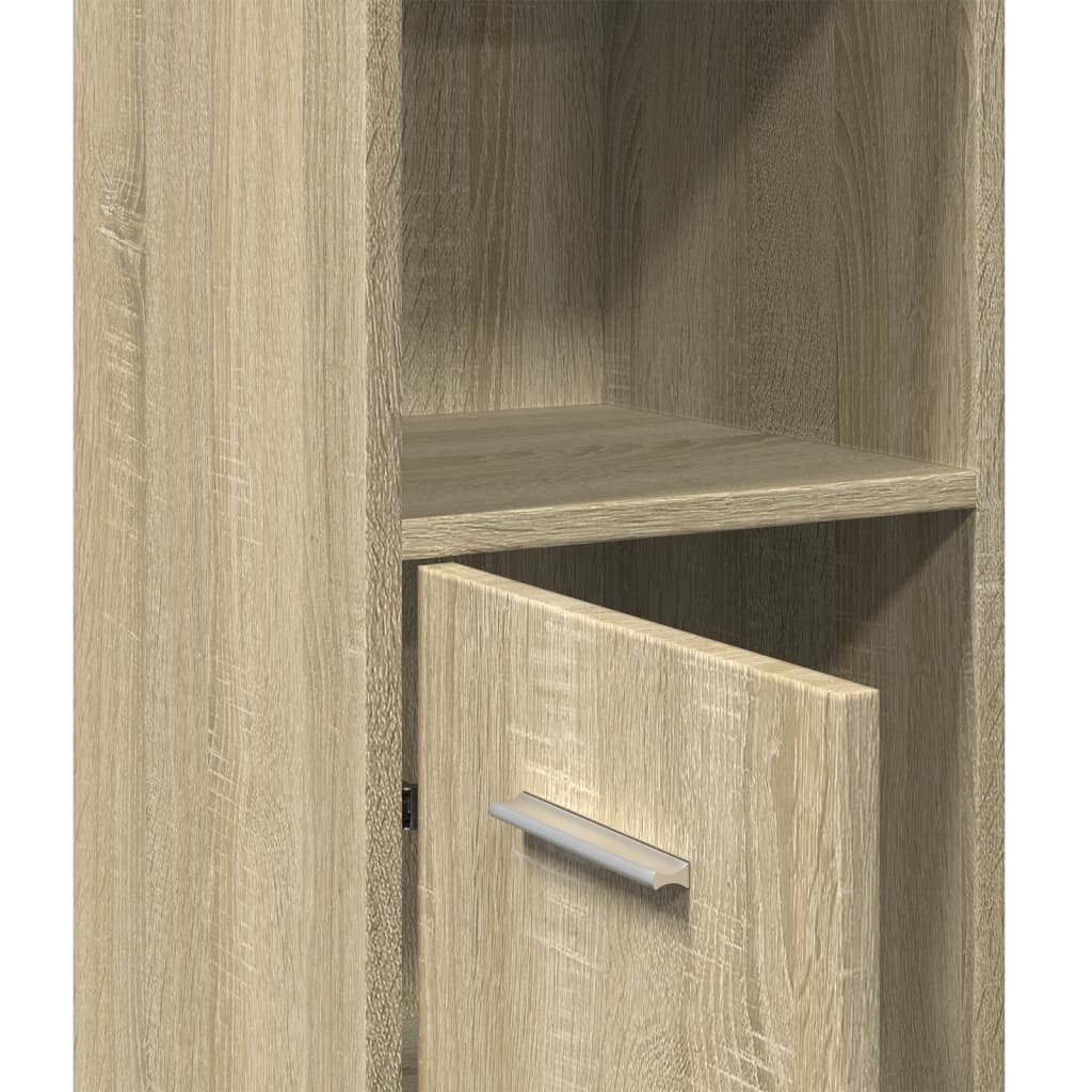 Bathroom Cabinet Sonoma Oak 30x30x183.5 cm Engineered Wood