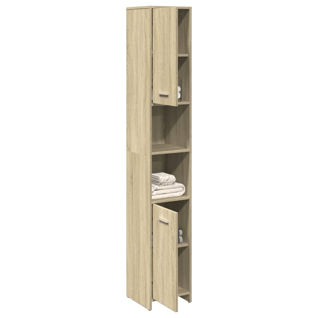 Bathroom Cabinet Sonoma Oak 30x30x183.5 cm Engineered Wood