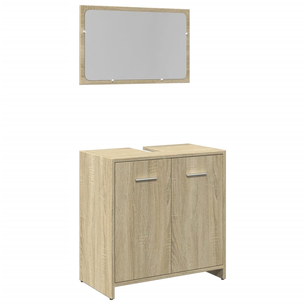 2 Piece Bathroom Furniture Set Sonoma Oak Engineered Wood