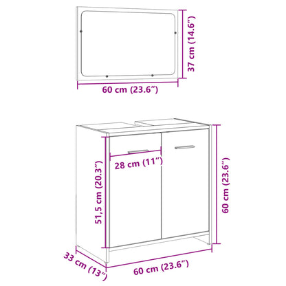 2 Piece Bathroom Furniture Set Sonoma Oak Engineered Wood