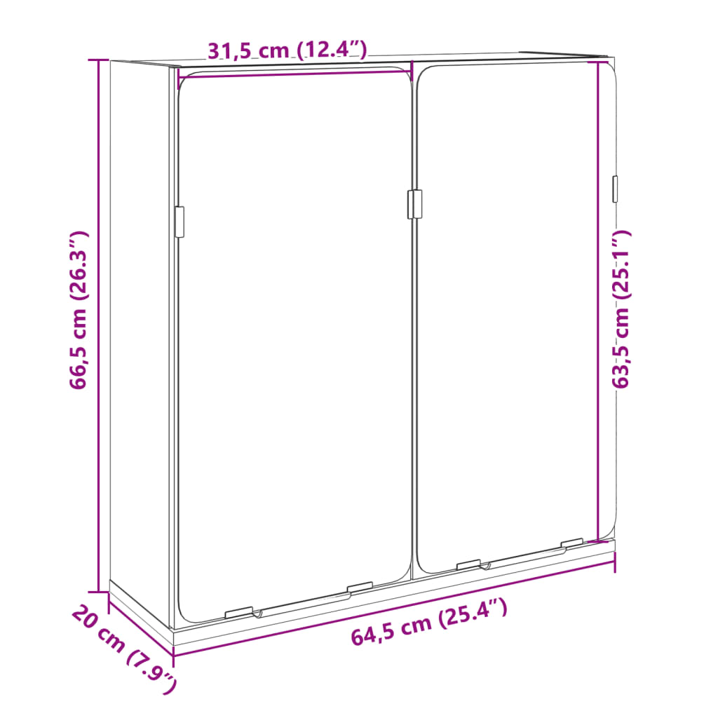 Bathroom Mirror Cabinet Sonoma Oak 64.5x20x66.5 cm Engineered Wood