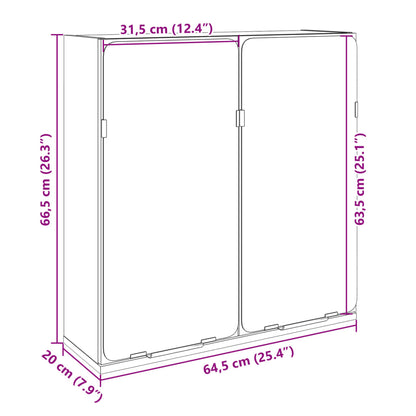 Bathroom Mirror Cabinet Sonoma Oak 64.5x20x66.5 cm Engineered Wood