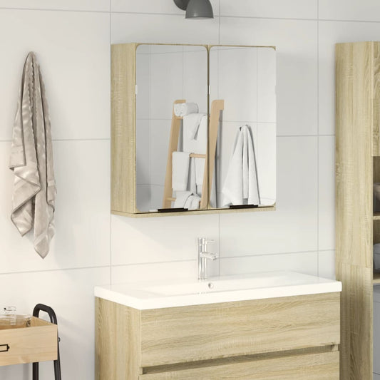 Bathroom Mirror Cabinet Sonoma Oak 64.5x20x66.5 cm Engineered Wood