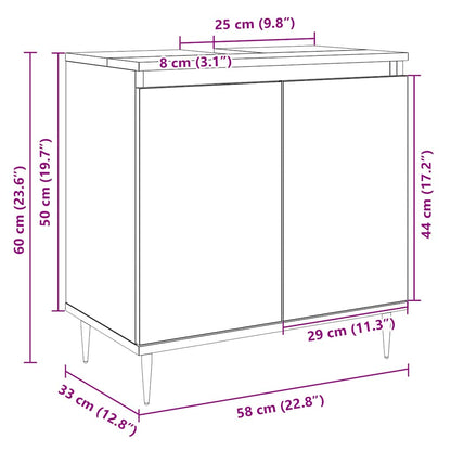 Bathroom Cabinet Sonoma Oak 58x33x60 cm Engineered Wood