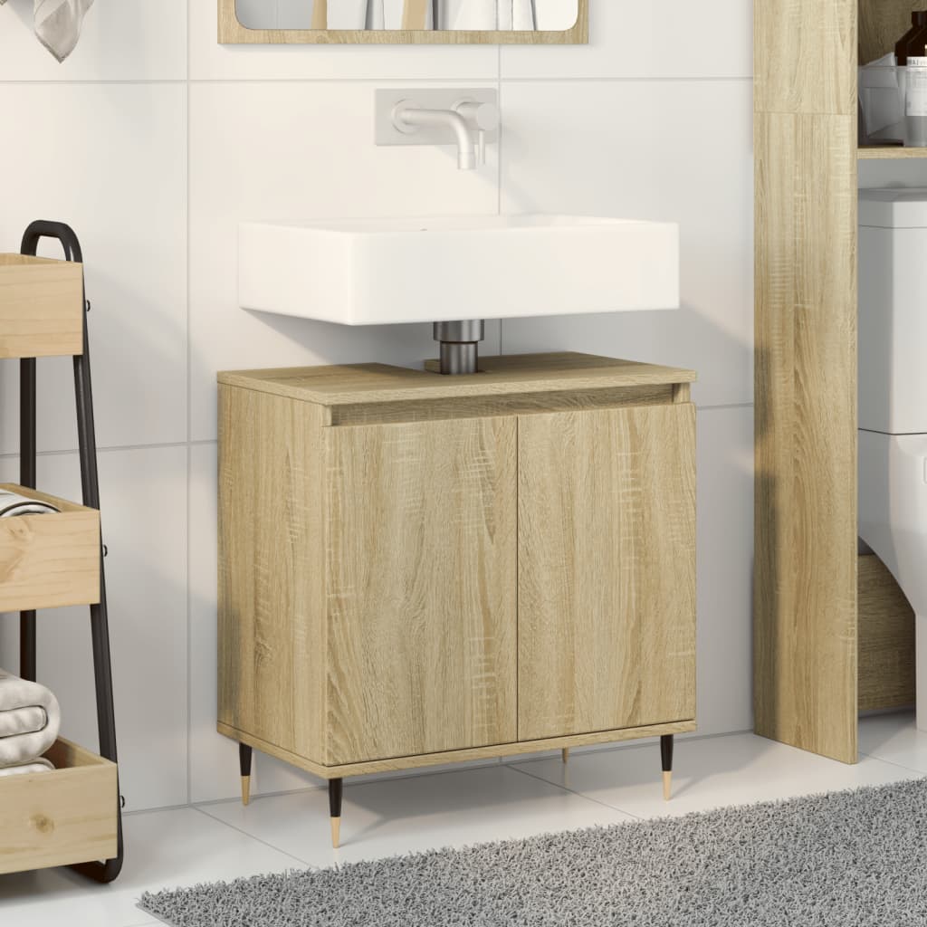 Bathroom Cabinet Sonoma Oak 58x33x60 cm Engineered Wood