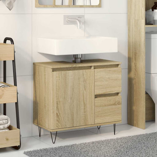 Bathroom Cabinet Sonoma Oak 65x33x60 cm Engineered Wood