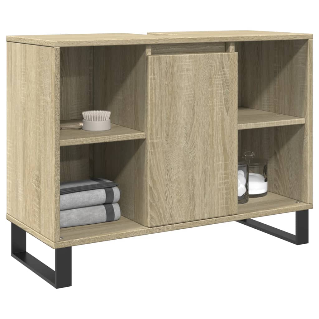 Bathroom Cabinet Sonoma Oak 80x33x60 cm Engineered Wood