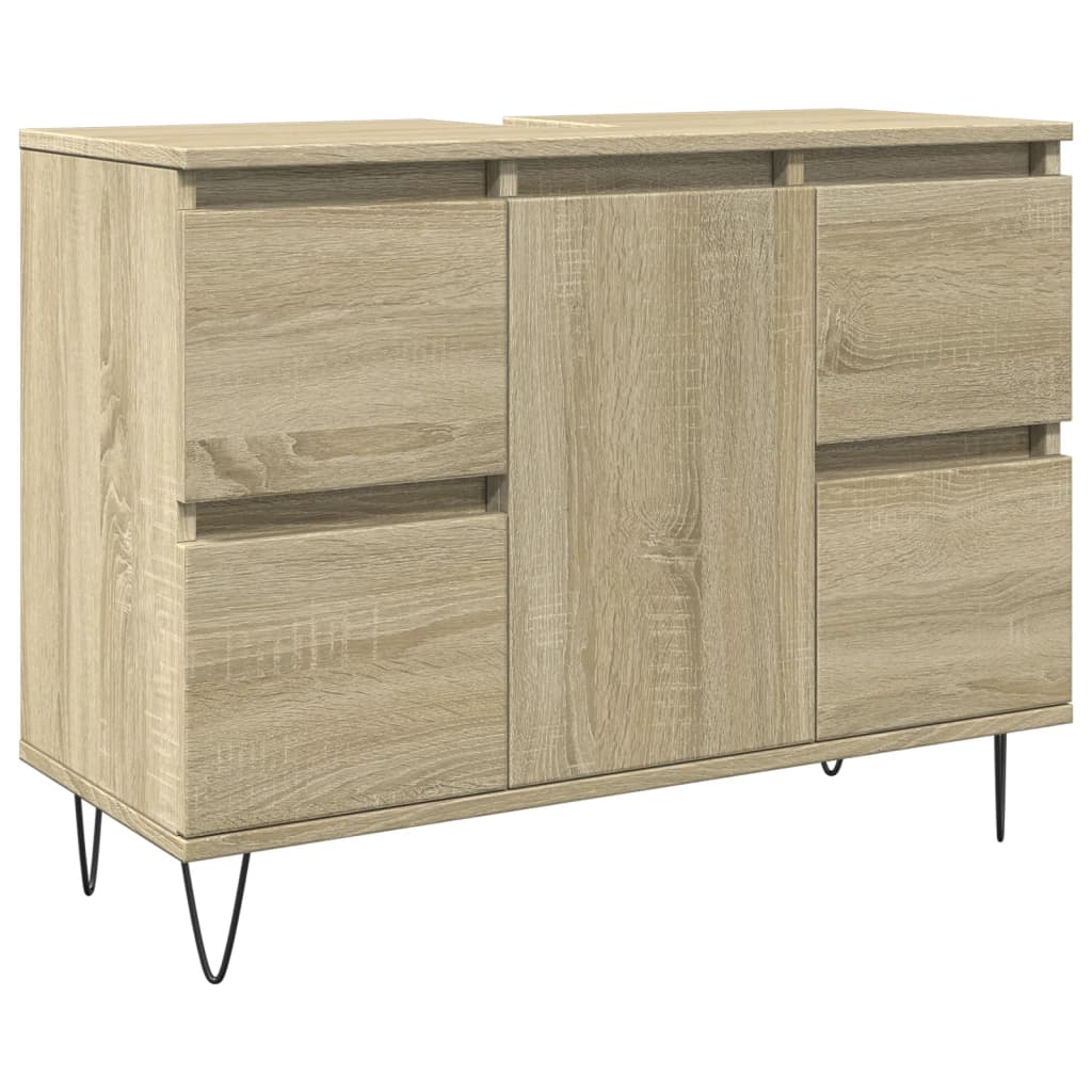 Bathroom Cabinet Sonoma Oak 80x33x60 cm Engineered Wood