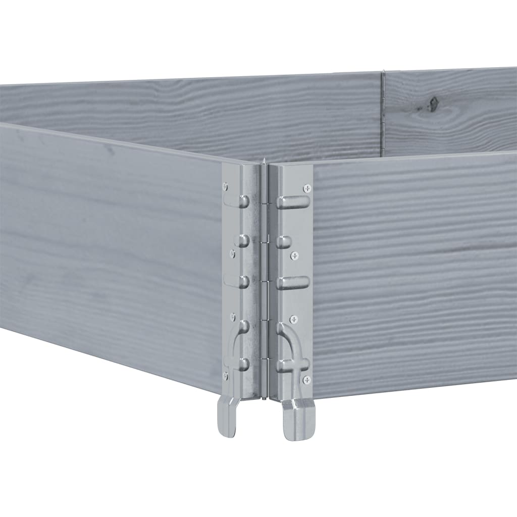 Pallet Collars 3 pcs Grey 150x50 cm Solid Wood Pine