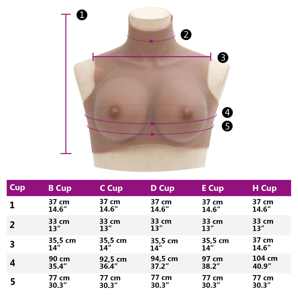 Silicone Breastplate Tan E Cup