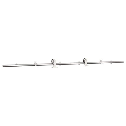 Sliding Door Hardware Kit 200 cm Stainless Steel Silver