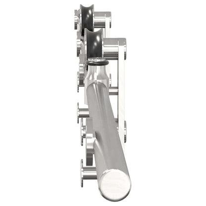 Sliding Door Hardware Kit 200 cm Stainless Steel Silver