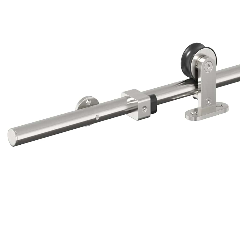 Sliding Door Hardware Kit 200 cm Stainless Steel Silver