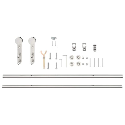 Sliding Door Hardware Kit 183 cm Stainless Steel Silver